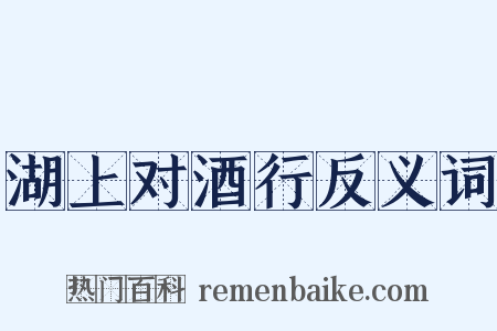 湖上对酒行反义词是什么意思的图片